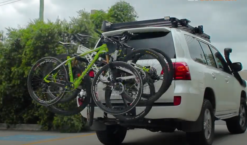 Twin bike shop rack for car